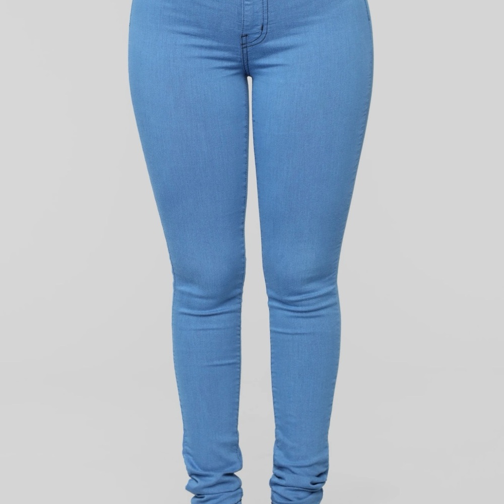 FASHION NOVA Super High Waist Denim Skinnies Medium Blue Wash Size 7 NWT - Picture 7 of 11